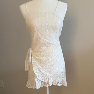 White Eyelet Mini Dress